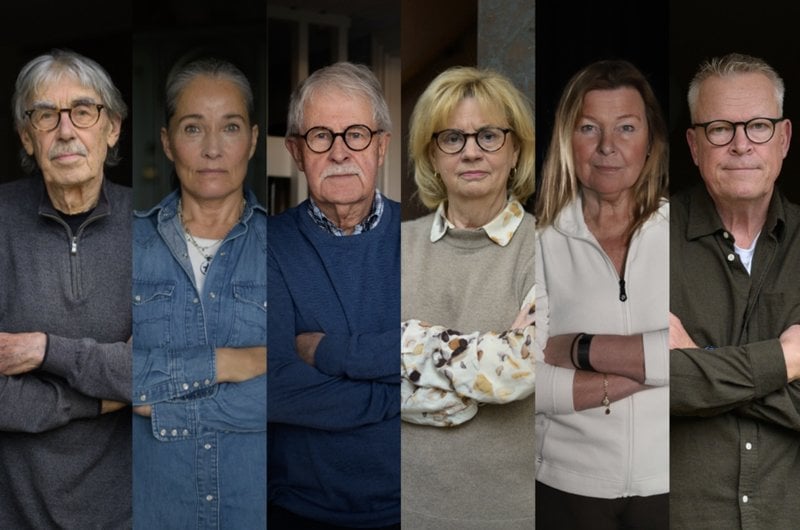 Lasse Åberg, Agneta Sjödin, Sverker Olofsson, Marianne Rundström, Lotta Engberg och Janne Andersson ingår alla i polisens kampanj mot bedrägerier. Foto: Polisen pressbild Lasse Åberg, Agneta Sjödin, Sverker Olofsson, Marianne Rundström, Lotta Engberg och Janne Andersson ingår alla i polisens kampanj mot bedrägerier. Foto: Polisen pressbild